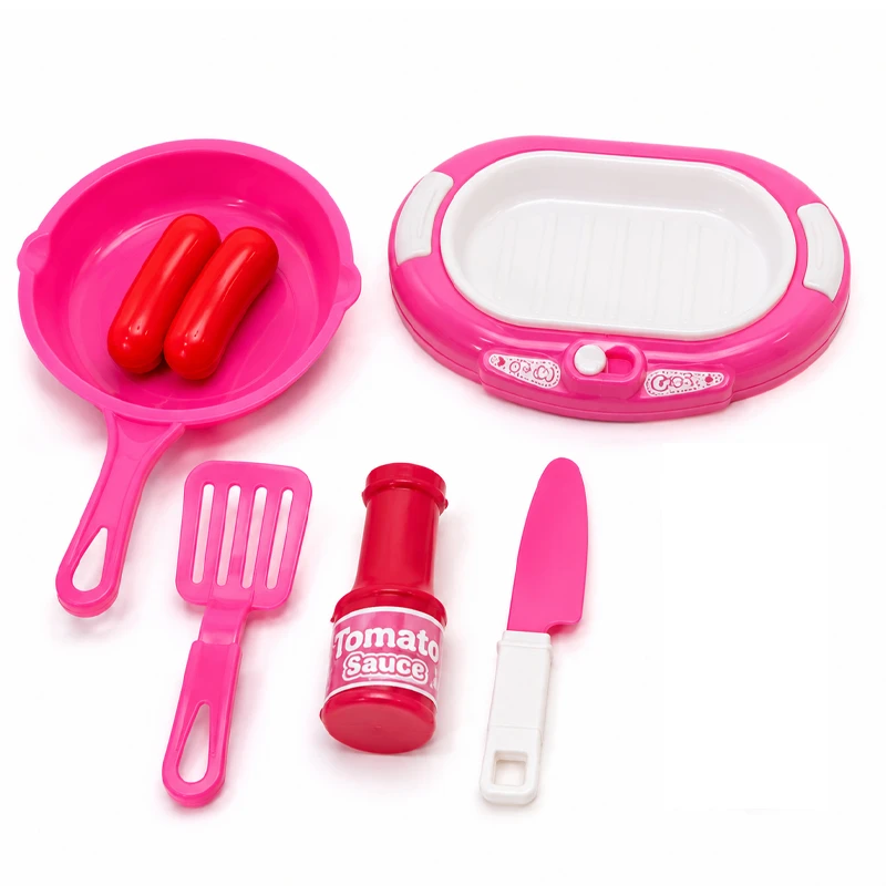 Mini Kitchen Grill Play Set Toy 7 Pcs, Colorful & Attractive Design, Suitable for Ages 3+
